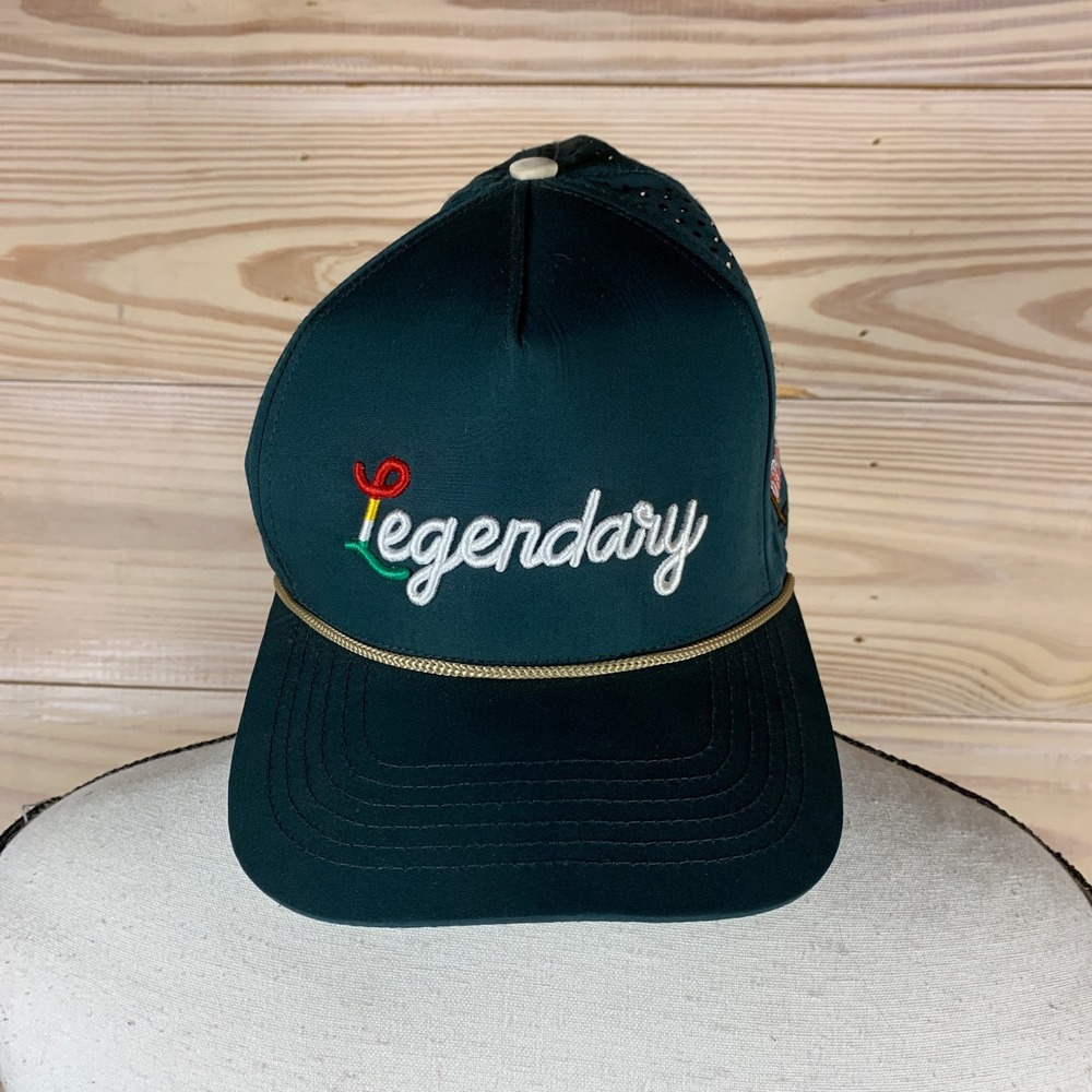 Staunch Snapback Hat Mens OSFM Green Legendary Golf Rope Perforated‎ Cap Hat